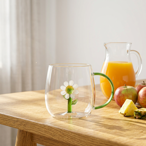 Vaso de Vidrio Floral Portátil a Prueba de Fugas, Creativo, para Cafeterías, Hoteles, Negocios de Hostelería, Oficinas, Bodas y Fiestas - Product Image 1