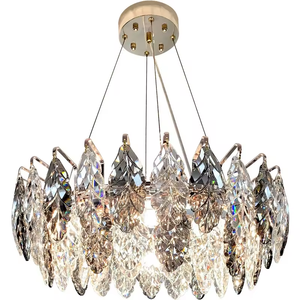 Decorazione di alta qualità a goccia decorazione artistica per soggiorno elegante e moderno <span class=keywords><strong>lampadario</strong></span> a foglia di cristallo <span class=keywords><strong>grigio</strong></span> - Product Image 6