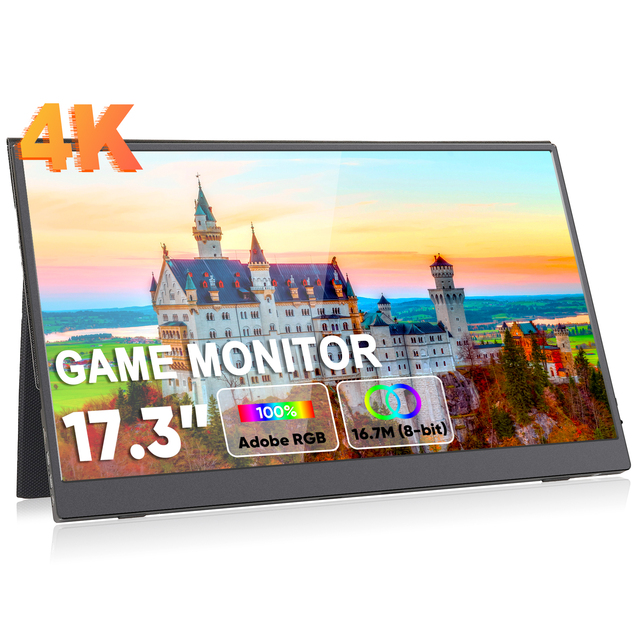 17.3 Inch 4K IPS LED HDR FreeSync Triple Monitor Built-in Speaker Aluminum Alloy Portable Gaming Series PC Laptop Phone X-box