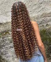 Nouvel Arrivage Cheveux à Tresser Deep Twist 24 pouces 100% Fibre Kanekalon Longs Cheveux au Crochet Ondulés Ocean Wave Ombre Colorés Boucles Wand Curl Vente en Gros