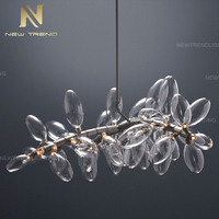 Lustre LED en verre de style moderne pour la décoration intérieure de villa, appartement, escalier, salle à manger