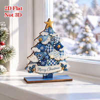 Décoration de Noël en bois rose à carreaux en forme de sapin pour la maison, ambiance festive