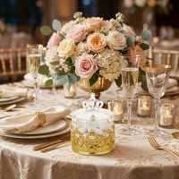 Boîte à bonbons en plastique transparent en forme de couronne, pot à bonbons pour mariage, décoration de table de fête