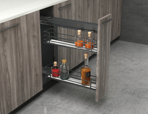 Commercial Storage <b>Shelving</b> With Hardware Base Cabinet Pull Out <b>Wire</b> <b>Rack</b> Dark Gray Laminate 30kg For Corporate Office - Product Image 2