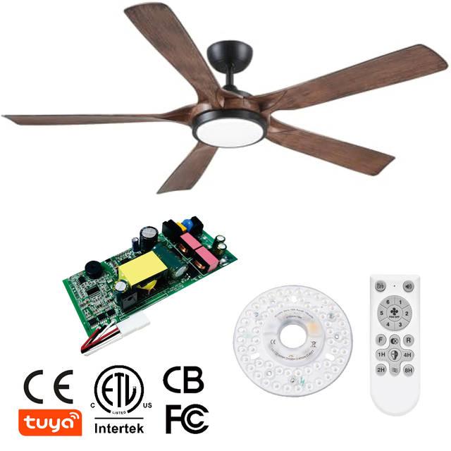 Non-Isolated AC110V-265V BLDC Ceiling Fan Controller Kits for DC45W Motor Compatible with RF433 Remote 2.4G APP Tuya APP