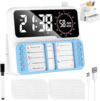 Timer Visual 7-in-1 untuk Anak-anak dan Dewasa, Perencana ADHD dengan Timer Visual 12/24 Jam, Papan Perencanaan, Hitung Mundur