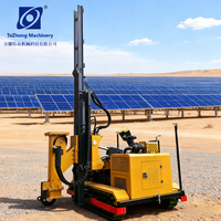 Pileur hydraulique intelligent de type chenillé avec moteur Yanmar, engrenage haute efficacité pour centrales solaires, pileurs de poteaux pour le désert