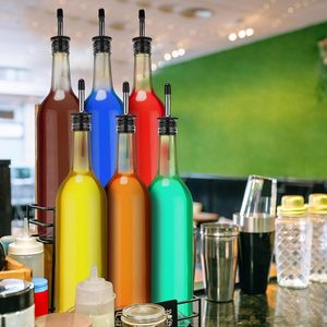 Bouteilles en verre à col long de 750 ml (25 oz) avec bouchon à vis verseur, bouteille de vin de Bordeaux vide pour vin, sirop, jus, pour bar à domicile, liqueur, jus - Product Image 5