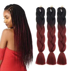 24 Inch 105 Color Jumbo Braiding Hair Braids Extensions Wholesale Hair Box Twist Pre Stretched Synthetic Hair Crochet Braid