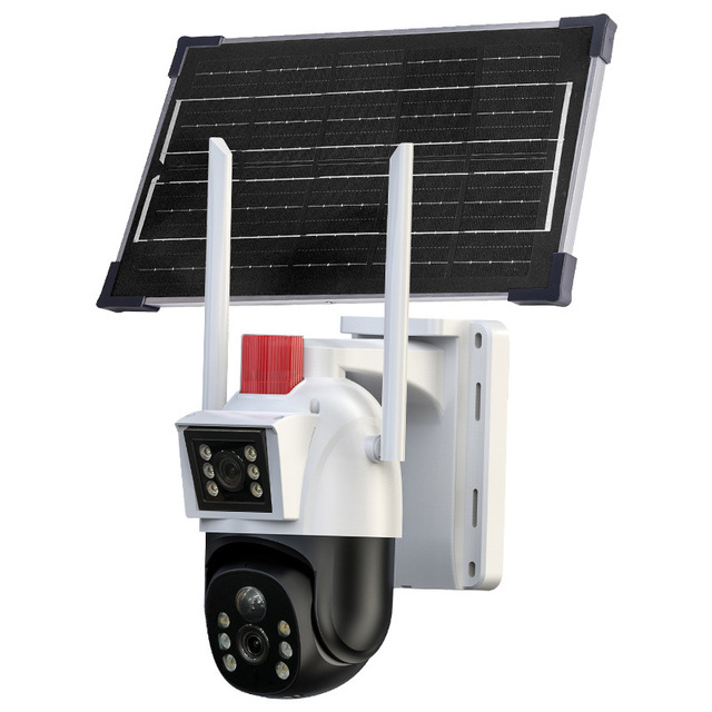 Outdoor CCTV Security 4G Solar Camera V380 PRO 4 Lenses 3 Screens Optical Zoom CMOS 4G Wireless IP Network Cloud Sim Card