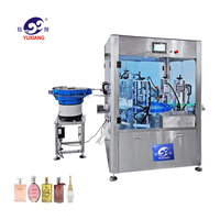 Machine de remplissage de parfum entièrement automatique, ligne de remplissage de parfum avec lavage, sertissage et bouchage pour flacons en verre