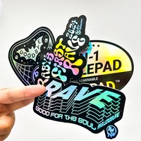 Autocollant d'hologramme arc-en-ciel imperméable facile à peler et résistant aux UV Autocollants holographiques en vinyle laser pour promotion