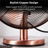 220V rétro Cooper couleur silencieux ventilateur de bureau électrique 10 pouces Mini ventilateur de refroidissement par air contrôle mécanique pour une utilisation en hôtel