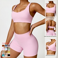 Soutien-gorge de sport pour femme à col carré, haute élasticité, avec coussinets amovibles, idéal pour la gym, l'entraînement, le fitness, la course à pied et les activités athlétiques