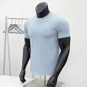 Camiseta Deportiva de Manga Corta para Hombre, Tejido de Algodón, Cuello y Puños Acanalados, Elástica, Informal, para Baloncesto y Running, con Fibra Sorona - Product Image 3