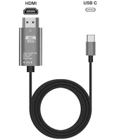 Promotion Nouveau câble adaptateur Type C vers HDMI en alliage d'aluminium 4K 60Hz de 2 m pour téléphone vers TV ou projecteur