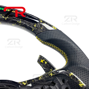 Volant de course en fibre de carbone forgé sur mesure avec tachymètre LED, bouton de démarrage R8, palettes de changement de vitesse pour VW MK7 <span class=keywords><strong>Golf7</strong></span> GTI R <span class=keywords><strong>GTD</strong></span> - Product Image 2