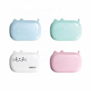Eyekan Casing Lensa Kontak Mini, Kit Perjalanan Hello Kitty, Warna Permen, Casing Kontak Kustom, dan Aksesori