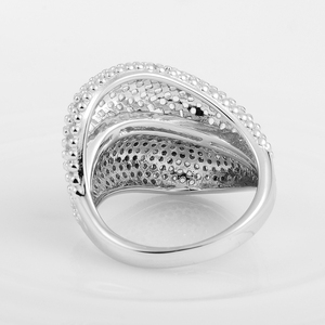 Anillos de Boda de Plata de Ley 925 con Circonitas Redondas y Baño de Rodio para Mujer, con Engaste Pavé, Venta al por Mayor de Fábrica, para Fiestas y Aniversarios - Product Image 4