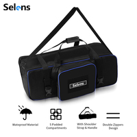 Selens tas bahu tempat penyimpanan fotografi, SSL2-SB_S empuk ritsleting kamera, dudukan lampu Tripod, aksesori fotografi 72cm 30 inci