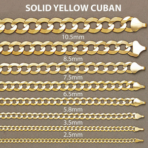 Joyería Fina al por Mayor, Cadena de Oro Sólido de 10K, 14K, 18K, Estilo Cubano Redondo - Product Image 3