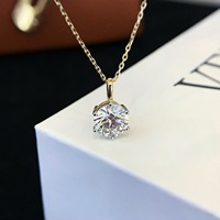 Pendentif Tournesol en Diamant de Laboratoire 0,5 ct, Diamant de Laboratoire CVD HPHT Taille Brillant 2,5 mm, Or Massif 18 carats, Collier pour Femme