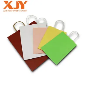 XJY 종이 가방 맞춤 제조 업체 의류 소매 편의 가방 레이스 리본 손잡이와 결혼식 장식