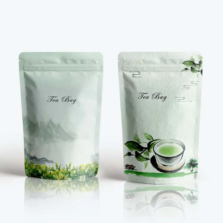 Alami dapat digunakan kembali segel panas kustom organik hitam Biodegradable Herbal mandi hijau kosong kemasan kantung teh