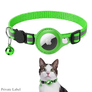 Hot Sales Cat Collar AirTag verfügbar Verhindern Sie den Verlust eines mehrfarbigen verstellbaren Kragens für Pet Cat