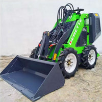 Automatischer Schaufelplanierer DET-450 Mini-Benzin-Raupenlader Kompakter Mini-Radlader für den privaten Hof und Erdbewegungsarbeiten