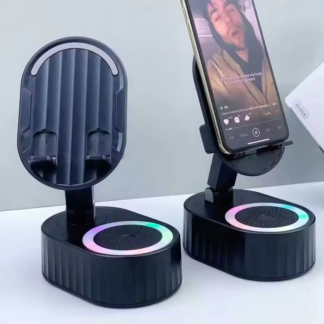 3 in 1 Induction Speaker 360 Degree Rotating Folding Lifting Power Bank Mobile Phone Holder iPhone Desk Bed Use