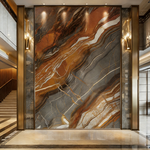 600*2440mm 4mm 5mm SPC Marmorplatte im Individuellen Design, Wasserdichte PVC Wandpaneele für den Innenbereich, Kunststoff UV-Marmorplatten - Product Image 1