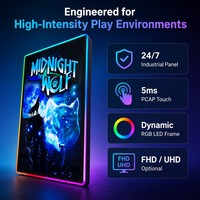 Monitor Plano OEM de 32 y 43 Pulgadas, Monitor de Pantalla Táctil Vertical, Monitor para Juegos Firelink Fusion con Luces LED para Máquinas de Entretenimiento