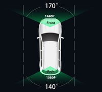 Caméra Miroir pour Voiture 10 Pouces Écran Tactile Enregistreur Vidéo Rétroviseur Dash Cam Caméra Avant et Arrière DVR Vision Nocturne