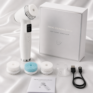 Cepillo <span class=keywords><strong>Facial</strong></span> Eléctrico Portátil Profesional, Doble Modo, Limpieza Profunda Suave, Máquina Automática para Lavar la Cara con Espuma y Cerdas Suaves - Product Image 1