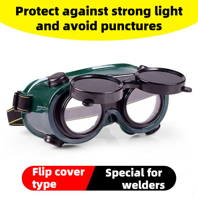 Double Flip Welding Glasses, Labor protection Goggles, Anti Strong Light, Anti Welding, Argon Arc Welding, Burning Welder