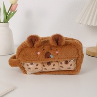 Sac à crayons Capybara mignon et kawaii de grande capacité, sac à crayons en peluche Capybara amusant et tendance, fournitures scolaires, cadeaux d'anniversaire