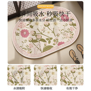 Tapis <span class=keywords><strong>de</strong></span> sol absorbant l'eau à séchage rapide et antidérapant, style américain, en caoutchouc, pour porte d'armoire <span class=keywords><strong>de</strong></span> salle <span class=keywords><strong>de</strong></span> bain, toilettes, salle <span class=keywords><strong>de</strong></span> maquillage, entrée, plantes - Product Image 2