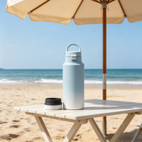 Gobelet isotherme 32oz 40oz en acier inoxydable à double paroi avec compartiment de rangement pour collations et couvercle magnétique