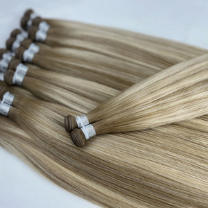 Extensiones de Cabello Naturales Invisibles Neweuropean Balayage, Rubio, Doble Trama, R3T8, Ondulado # Extensiones de Cabello Humano Genius Weft de 613 Pulgadas y 26 Pulgadas - Product Image 3