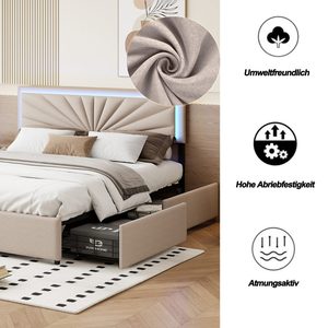 Muebles elegantes de lujo bastante contenible encaissable doble dormitorio completo estilo cama con cajón de madera moderno individual - Product Image 4