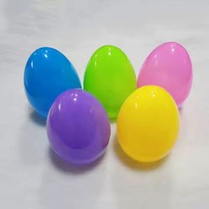 Hot Sale 6pcs 8cm Colorful Handcrafted Plastic Easter Decorative Eggs Inflatable Party Candy Toys for Festivals - Product Image 4