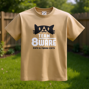 T-shirt Team8ware con stampa gatto, colore Sabbia Kaki, a maniche corte, unisex, abbigliamento promozionale - Product Image 3