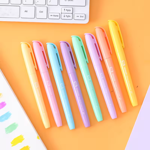 Mini <span class=keywords><strong>Highlighter</strong></span> bút văn phòng phẩm thiết lập dễ thương huỳnh quang đánh dấu với bàn chải phẳng tip 6 màu sắc cho các trường học sử dụng lấy cảm hứng từ kem - Product Image 6