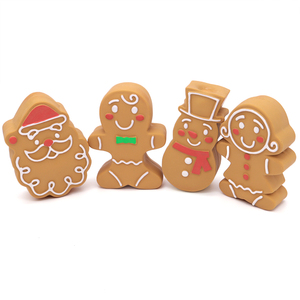 Juguetes de Navidad para Perros con Forma de Galleta de Jengibre, Pelota de Látex Duradera con Sonido, Juguetes Interactivos para Masticar para Cachorros, Alivio del Aburrimiento y Dientes Sensibles - Product Image 5