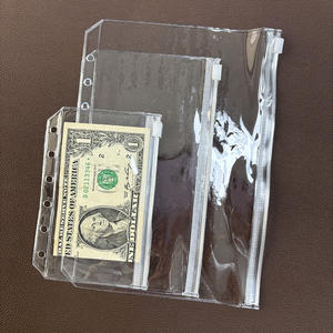 Tas penyimpanan amplop anggaran PVC transparan pengatur tagihan 6 lubang promosi tas penyimpanan amplop uang saku ritsleting amplop uang - Product Image 4