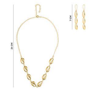 ชุดเครื่องประดับเปลือกหอยโกลเด้นชอร์ สร้อยคอและต่างหู เปลือกหอยโข่ว สีทอง สไตล์ชายฝั่ง สร้อยคอแบบโซ่สุดหรู - Product Image 6