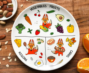 จานควบคุมส่วนพอร์ซเลนคุณภาพดีจานอาหารเพื่อสุขภาพให้บริการคำแนะนำในการเรียนรู้เพิ่มเติมเกี่ยวกับโภชนาการ - Product Image 2