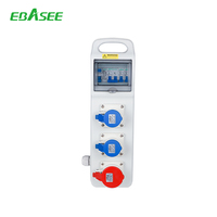 Caja de Distribución de Energía Portátil EBASEE o OEM, Impermeable IP65, con Tomas Industriales de 16A, 32A, 63A y 125A