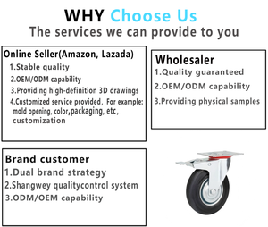 عجلات صناعية قابلة للتخصيص مقاس <span class=keywords><strong>3</strong></span>/4/5/6/8 بوصة، عجلات دوارة ثقيلة التحمل مع فرامل، عجلات مطاطية مع دعم OEM ومحامل كروية - Product Image 3